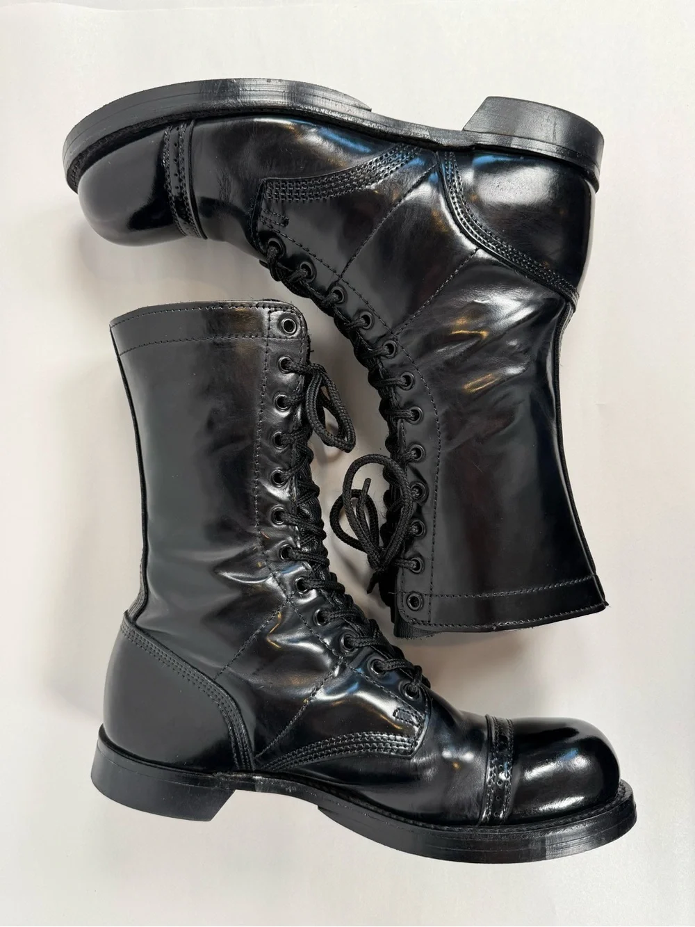 Corcoran Men’s Black Leather Size 9.5 E Paratrooper Jump Boots 1500 Made in USA